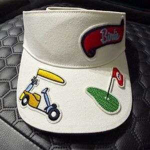 Tory Sport White Visor with Golf Patches